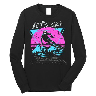 LetS Ski 70s 80s 90s Retro Vintage Style Skiing Long Sleeve Shirt