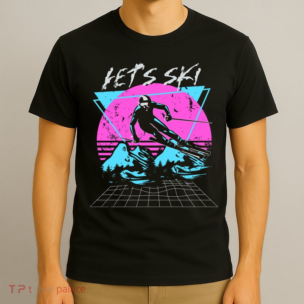 LetS Ski 70s 80s 90s Retro Vintage Style Skiing T-Shirt