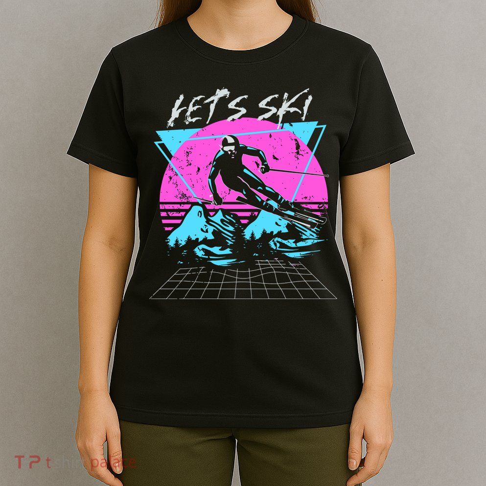 LetS Ski 70s 80s 90s Retro Vintage Style Skiing T-Shirt