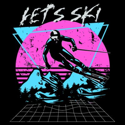 LetS Ski 70s 80s 90s Retro Vintage Style Skiing T-Shirt