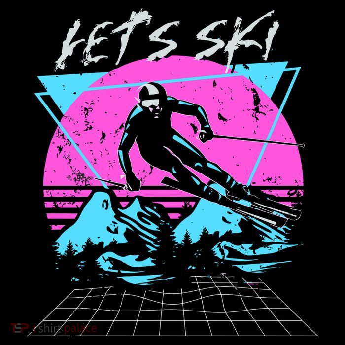 LetS Ski 70s 80s 90s Retro Vintage Style Skiing T-Shirt