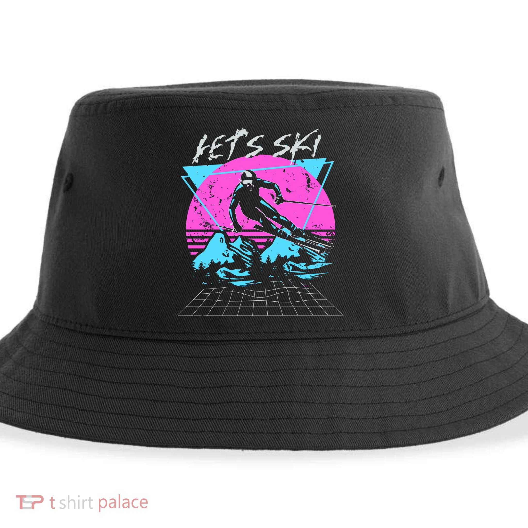 LetS Ski 70s 80s 90s Retro Vintage Style Skiing Sustainable Bucket Hat