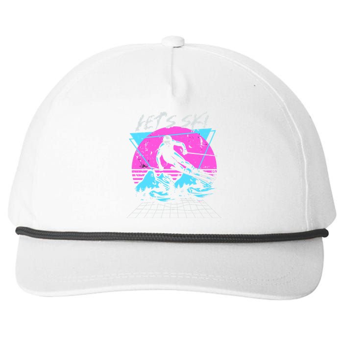 LetS Ski 70s 80s 90s Retro Vintage Style Skiing Snapback Five-Panel Rope Hat