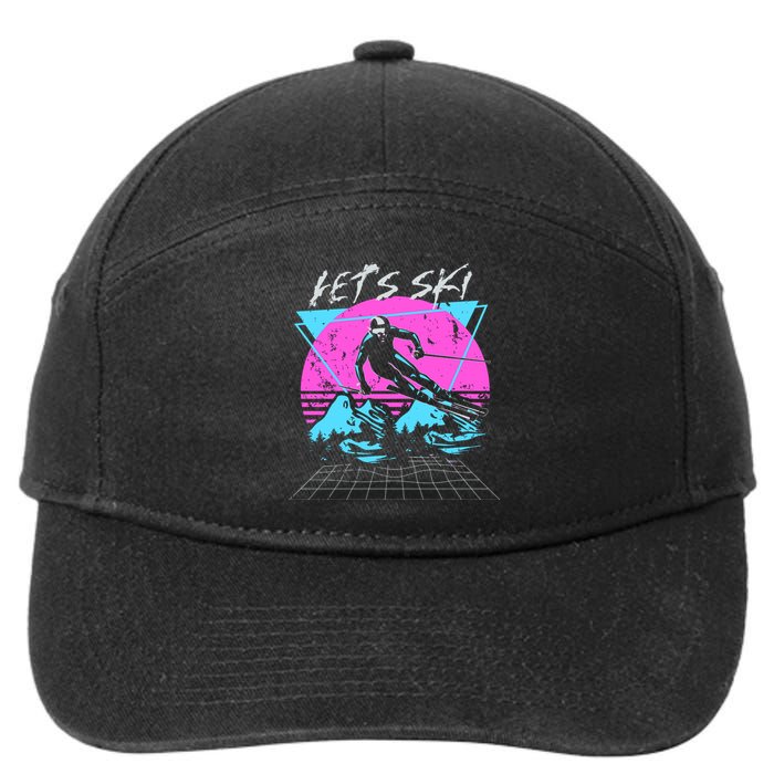 LetS Ski 70s 80s 90s Retro Vintage Style Skiing 7-Panel Snapback Hat