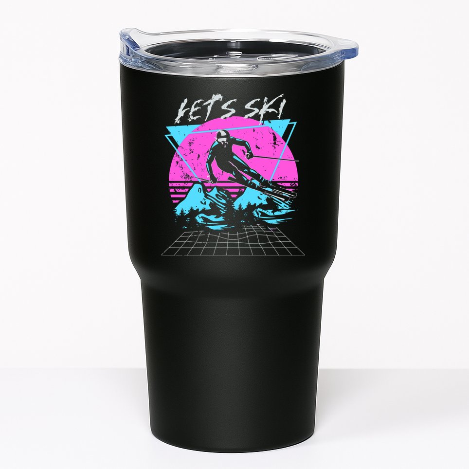LetS Ski 70s 80s 90s Retro Vintage Style Skiing Tumbler