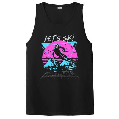 LetS Ski 70s 80s 90s Retro Vintage Style Skiing PosiCharge Competitor Tank