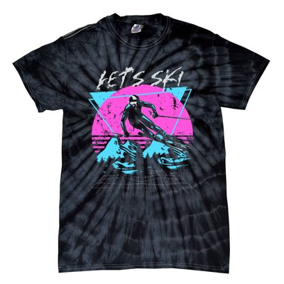 LetS Ski 70s 80s 90s Retro Vintage Style Skiing Tie-Dye T-Shirt