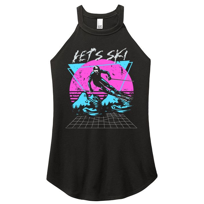 LetS Ski 70s 80s 90s Retro Vintage Style Skiing Women's Perfect Tri Rocker Tank