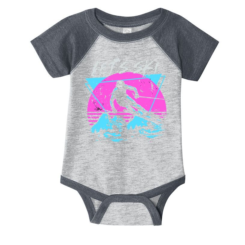 LetS Ski 70s 80s 90s Retro Vintage Style Skiing Infant Baby Jersey Bodysuit