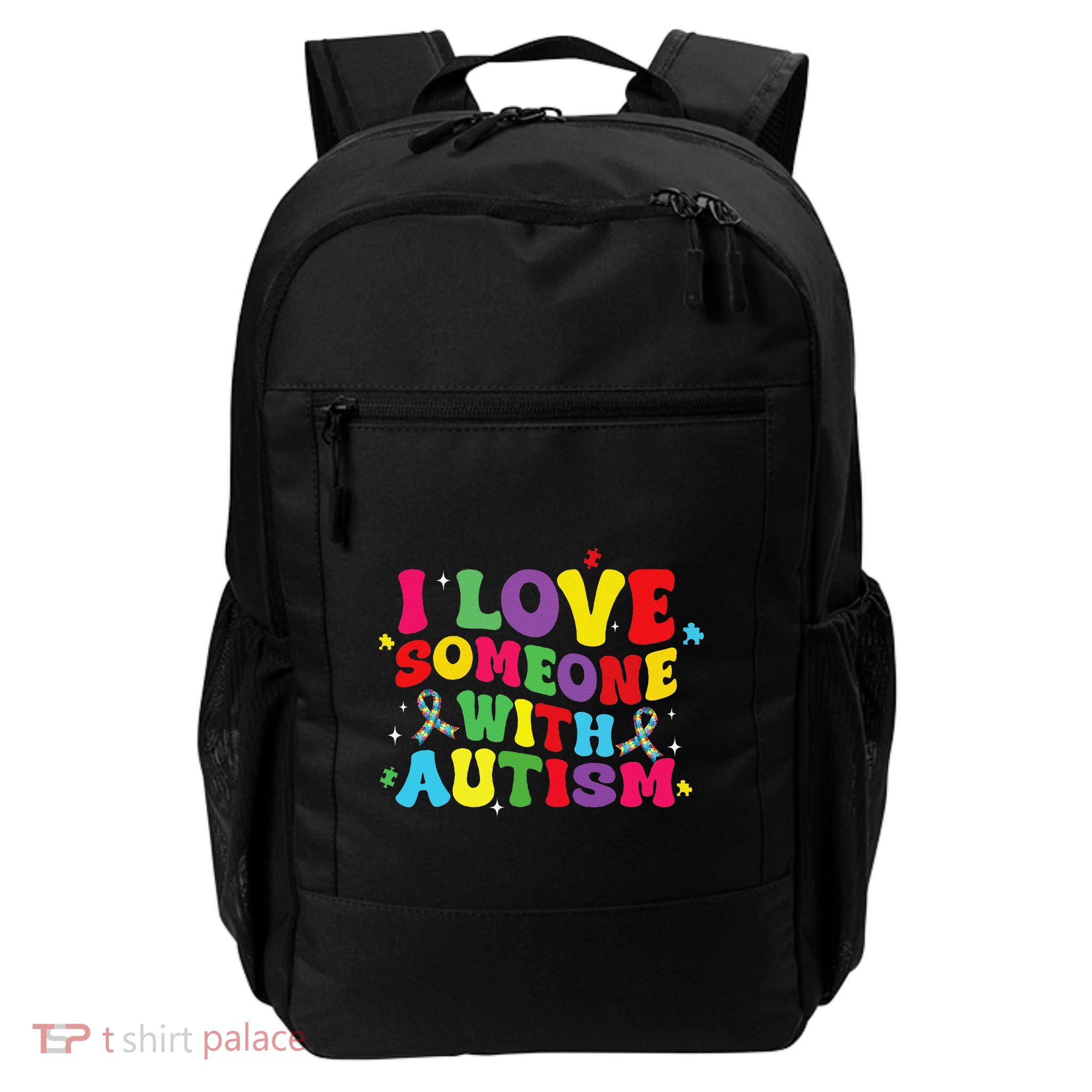 Love Someone Autism Ribbon Mind Neurodiversity Inclusion Daily Commute Backpack