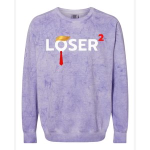 Loser Squared Anti Trump 2024 Nope Not Again Colorblast Crewneck Sweatshirt