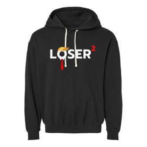 Loser Squared Anti Trump 2024 Nope Not Again Garment-Dyed Fleece Hoodie