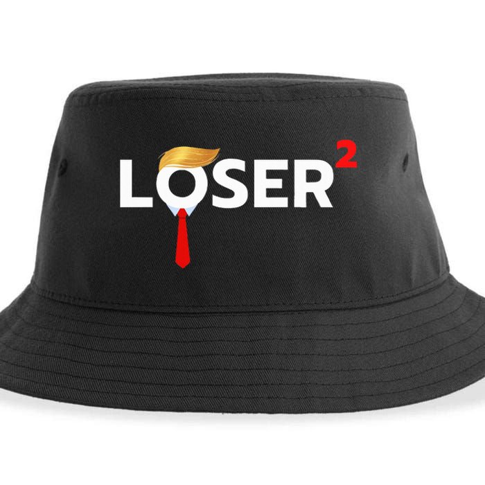 Loser Squared Anti Trump 2024 Nope Not Again Sustainable Bucket Hat