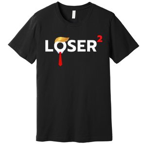 Loser Squared Anti Trump 2024 Nope Not Again Premium T-Shirt