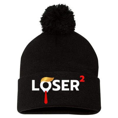 Loser Squared Anti Trump 2024 Nope Not Again Pom Pom 12in Knit Beanie