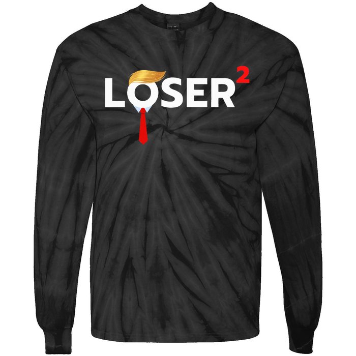 Loser Squared Anti Trump 2024 Nope Not Again Tie-Dye Long Sleeve Shirt