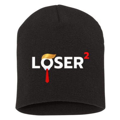 Loser Squared Anti Trump 2024 Nope Not Again Short Acrylic Beanie