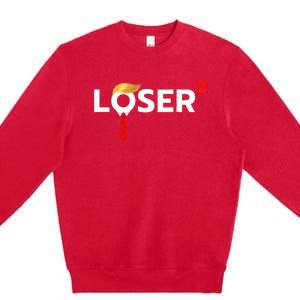 Loser Squared Anti Trump 2024 Nope Not Again Premium Crewneck Sweatshirt