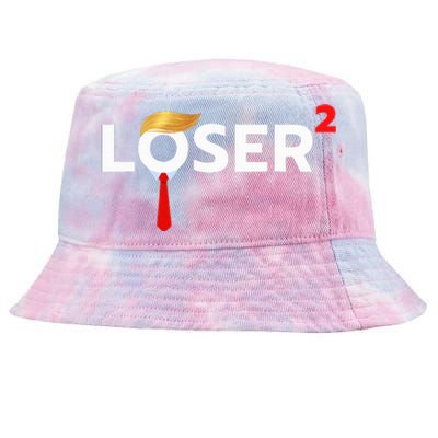 Loser Squared Anti Trump 2024 Nope Not Again Tie-Dyed Bucket Hat