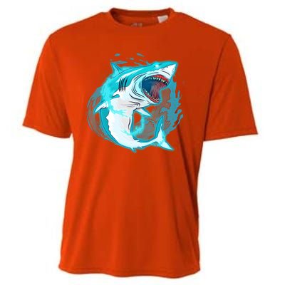 Leaping Shark Attack Cooling Performance Crew T-Shirt