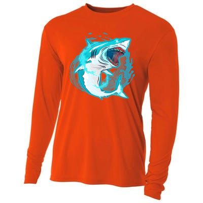 Leaping Shark Attack Cooling Performance Long Sleeve Crew