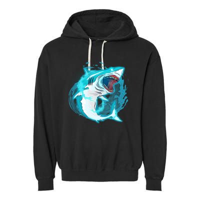 Leaping Shark Attack Garment-Dyed Fleece Hoodie