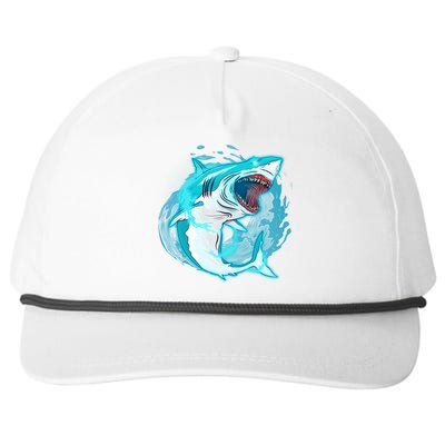 Leaping Shark Attack Snapback Five-Panel Rope Hat