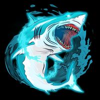 Leaping Shark Attack Drawstring Bag