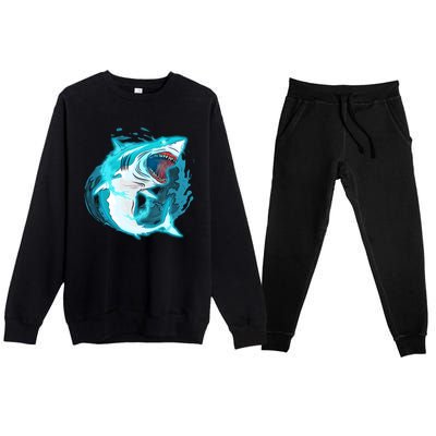 Leaping Shark Attack Premium Crewneck Sweatsuit Set