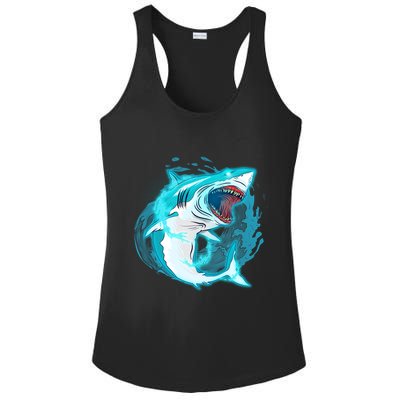 Leaping Shark Attack Ladies PosiCharge Competitor Racerback Tank
