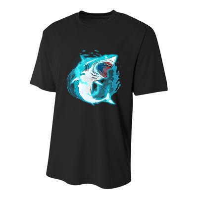 Leaping Shark Attack Youth Performance Sprint T-Shirt
