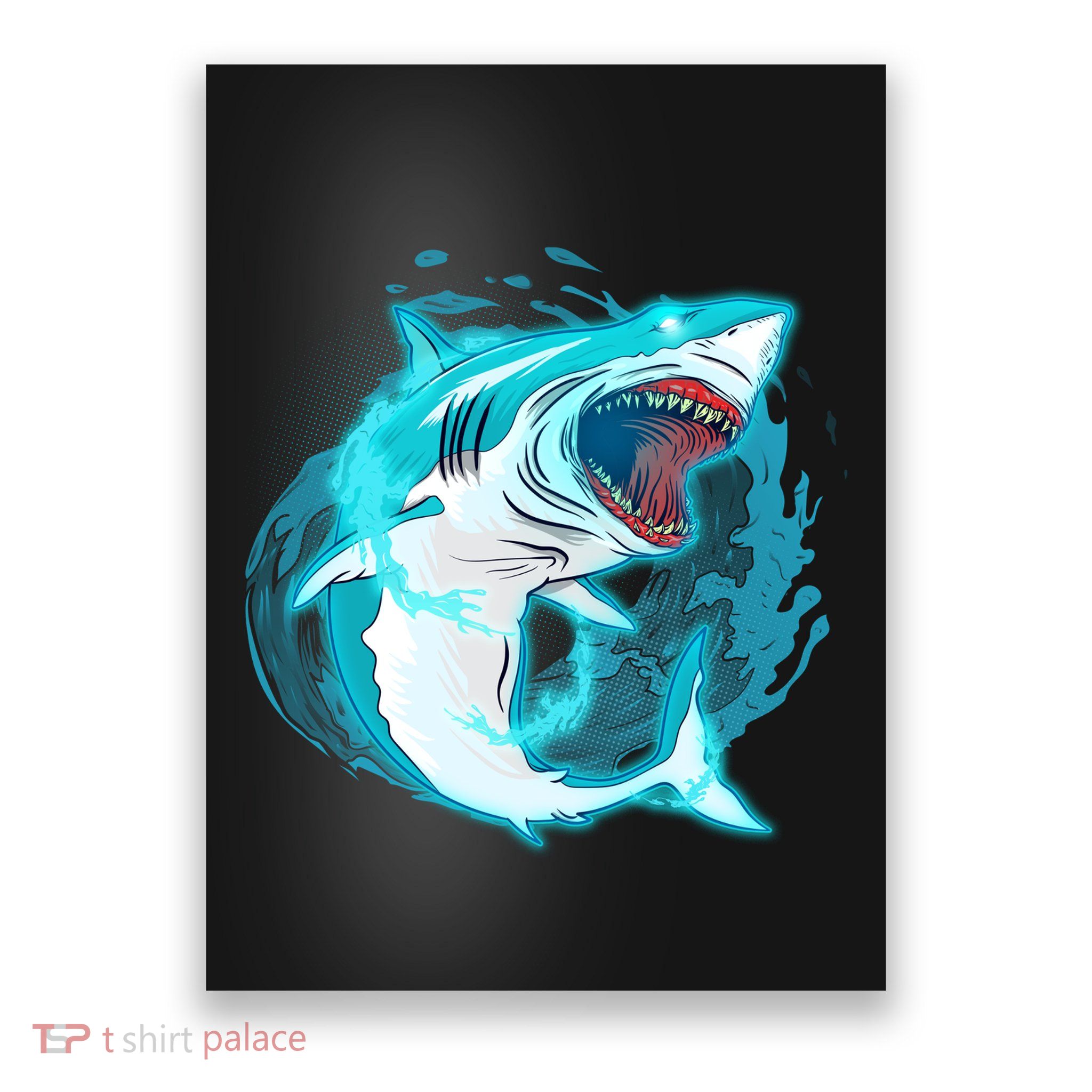 Leaping Shark Attack Poster