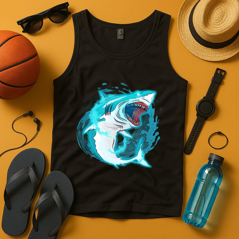 Leaping Shark Attack Tank Top
