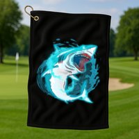 Leaping Shark Attack Golf Towel