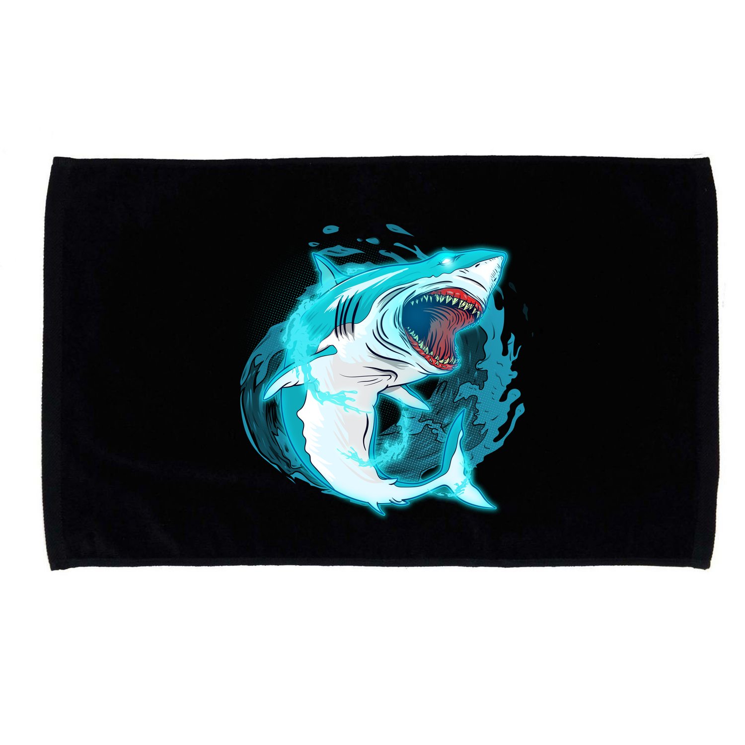 Leaping Shark Attack Microfiber Hand Towel