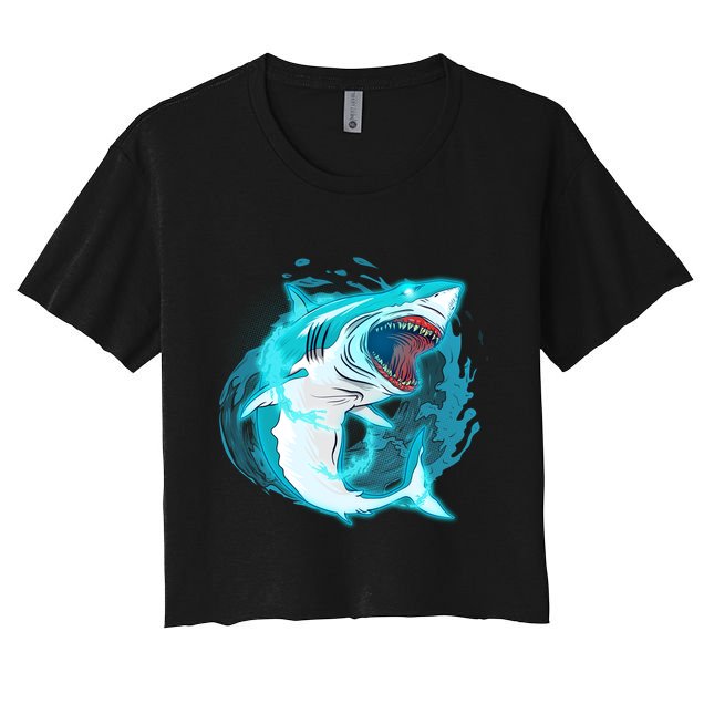 Leaping Shark Attack Crop Top