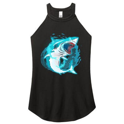 Leaping Shark Attack Women's Perfect Tri Rocker Tank