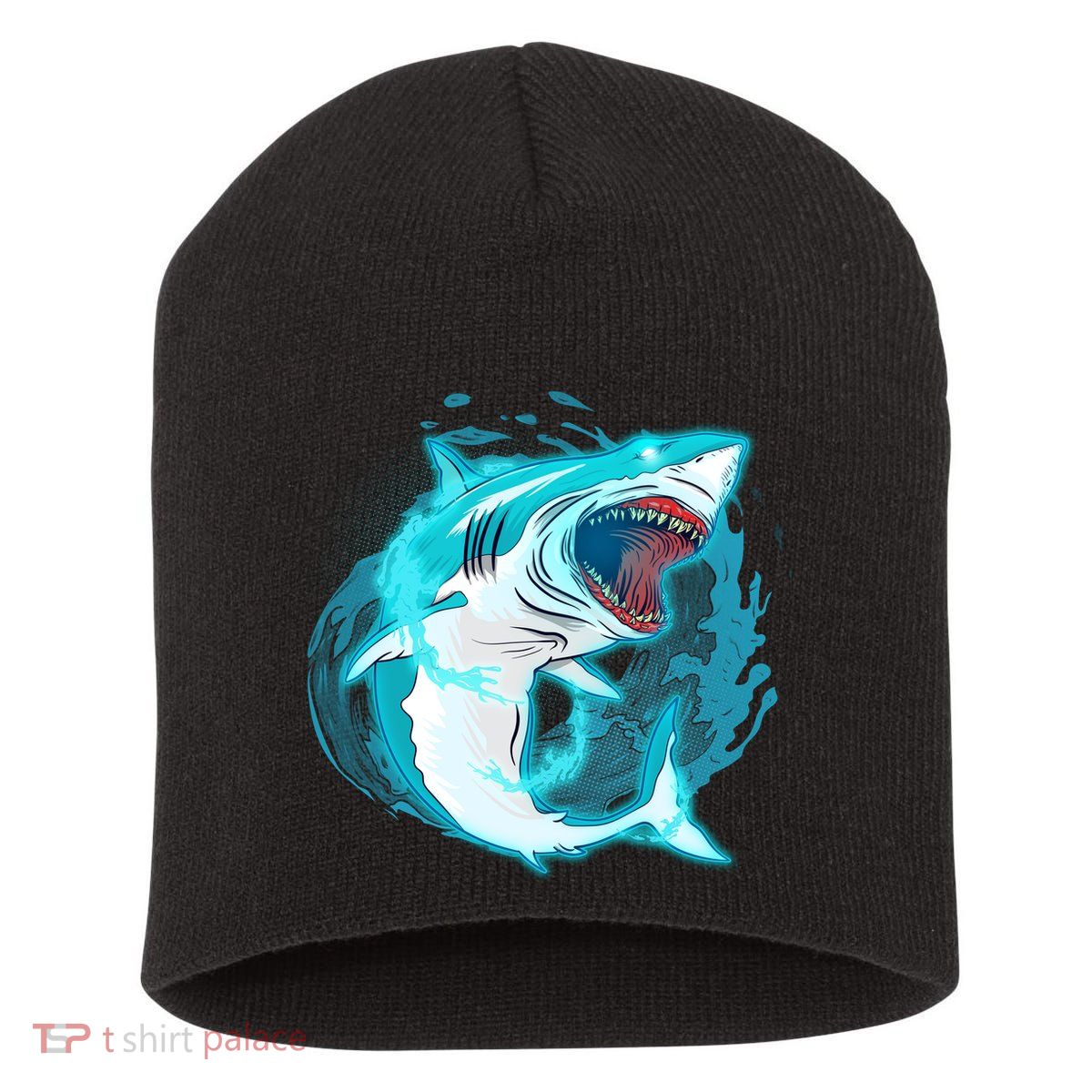 Leaping Shark Attack Short Acrylic Beanie