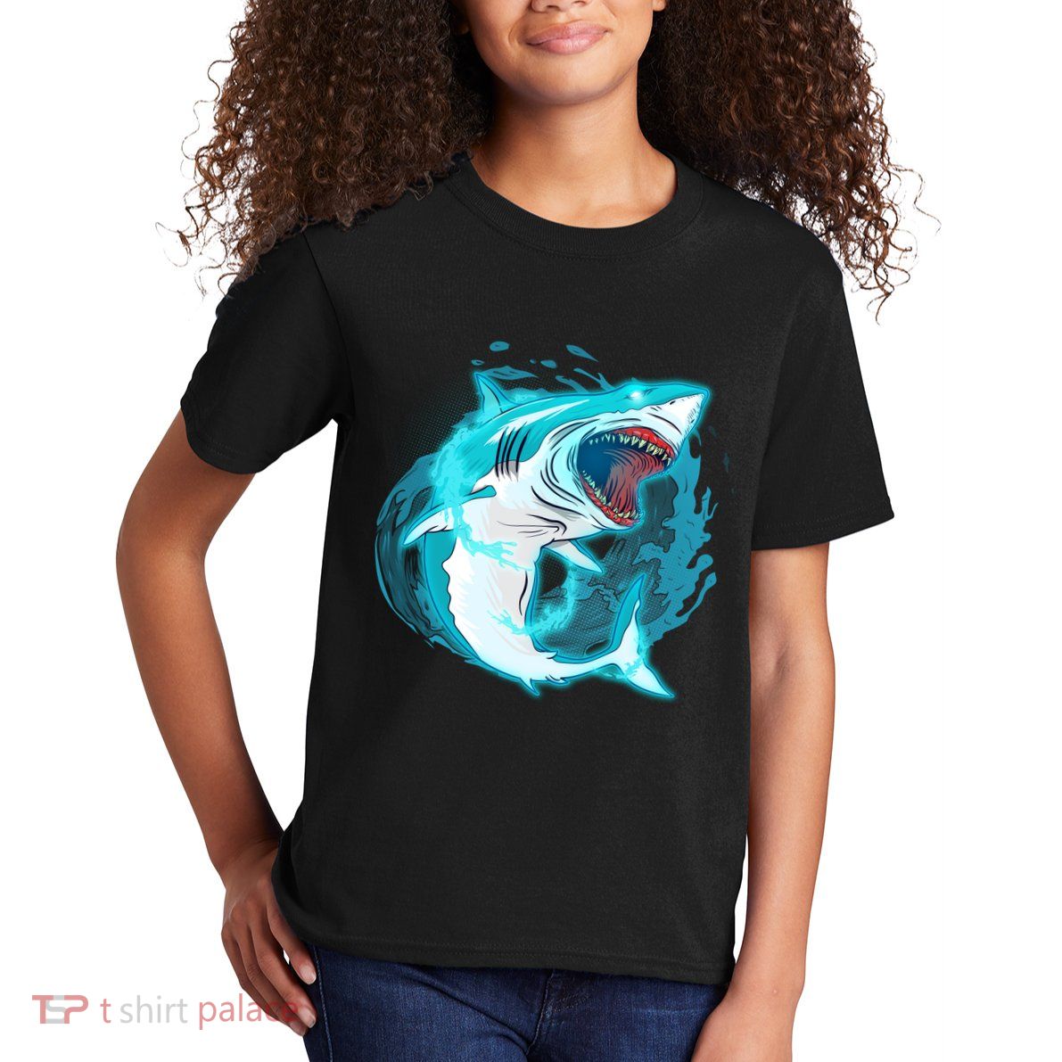 Leaping Shark Attack Kids T-Shirt