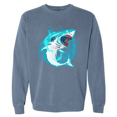 Leaping Shark Attack Garment-Dyed Sweatshirt