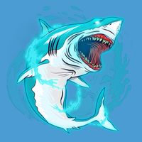 Leaping Shark Attack Ladies Essential Flowy Tank