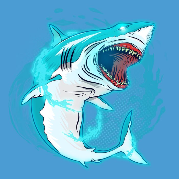 Leaping Shark Attack Ladies Essential Flowy Tank
