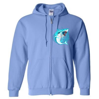 Leaping Shark Attack Full Zip Hoodie