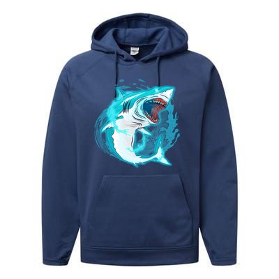 Leaping Shark Attack Performance Fleece Hoodie