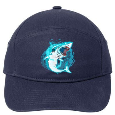 Leaping Shark Attack 7-Panel Snapback Hat