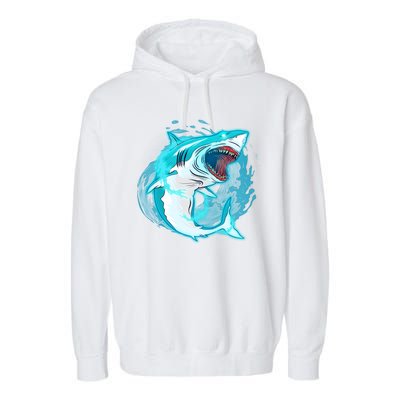 Leaping Shark Attack Garment-Dyed Fleece Hoodie