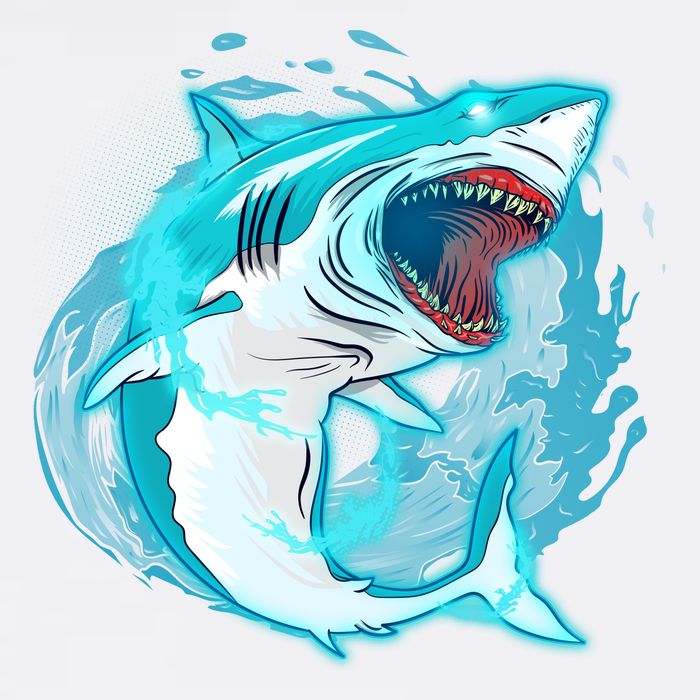 Leaping Shark Attack Garment-Dyed Sweatshirt