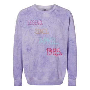 Legend Since April 1985 Birthday Gamers Gift Colorblast Crewneck Sweatshirt