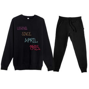 Legend Since April 1985 Birthday Gamers Gift Premium Crewneck Sweatsuit Set