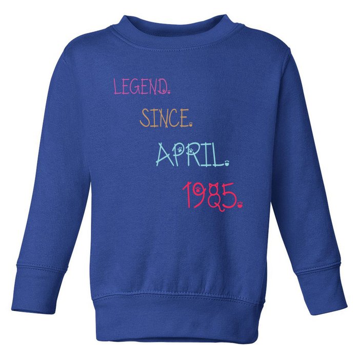 Legend Since April 1985 Birthday Gamers Gift Toddler Sweatshirt